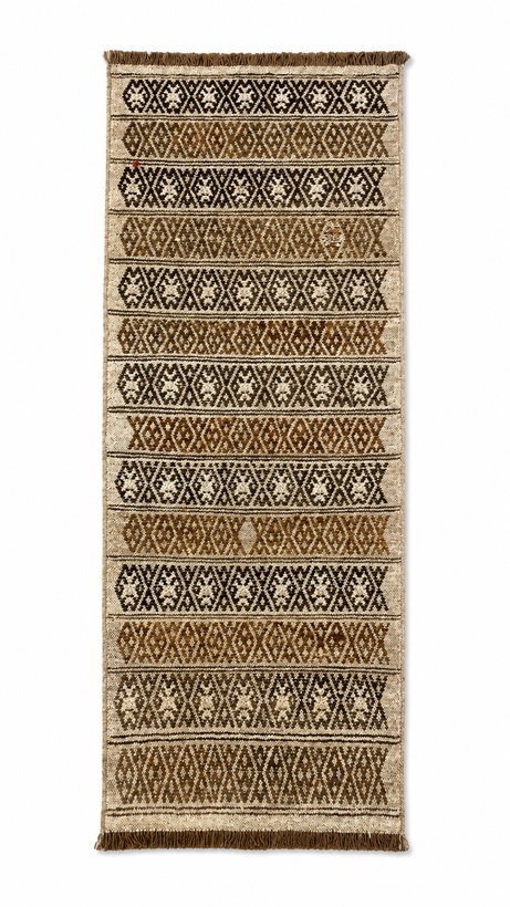 گلیم دستباف طرح چشمنظر (بها گزه) – اثر هنری زنان خراسان شمالی(ابعاد 71*186)کد 1404313