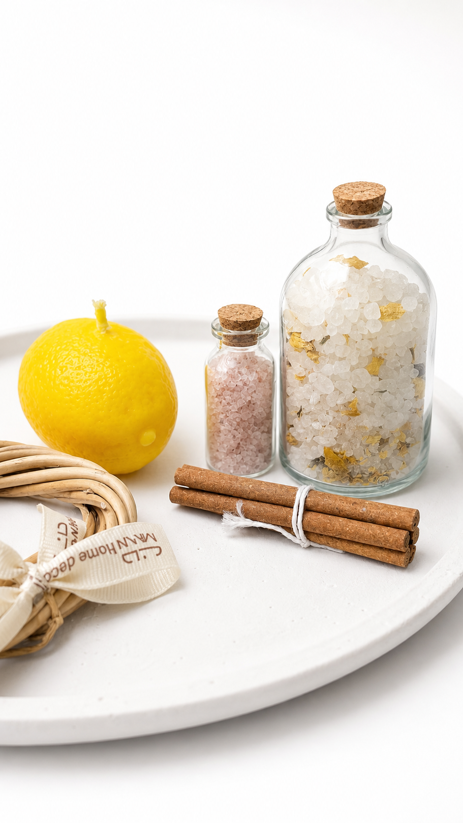 Natural decorative salt in a glass jar