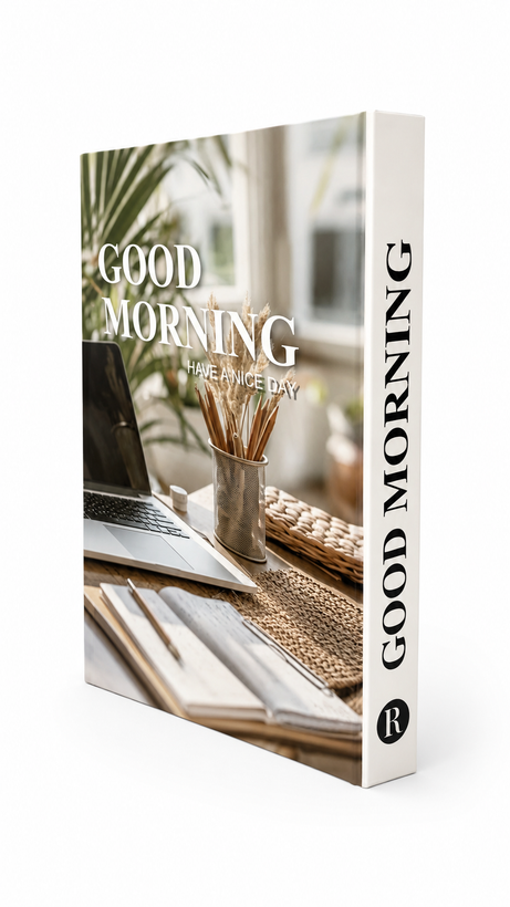 نمای پشت کتاب دکوری Good Morning مناسب دکوراسیون منزل و میز جلو مبلی
